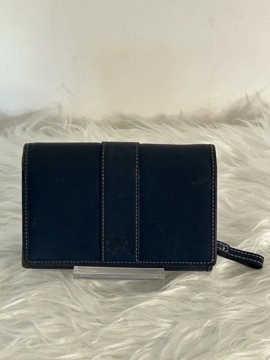 Coach Legacy Blue Leather Wallet USA vintage Clutch Y2K - Picture 4 of 12